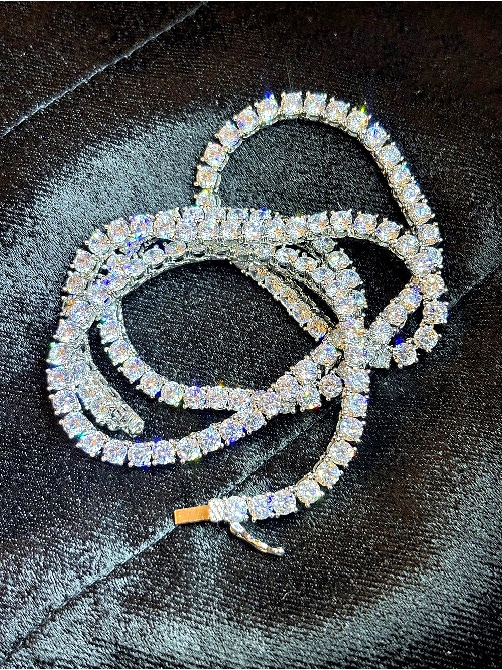 4.4mm Silver Filled AAAAA CZ Tennis Chain 20in - Picture 9 of 10